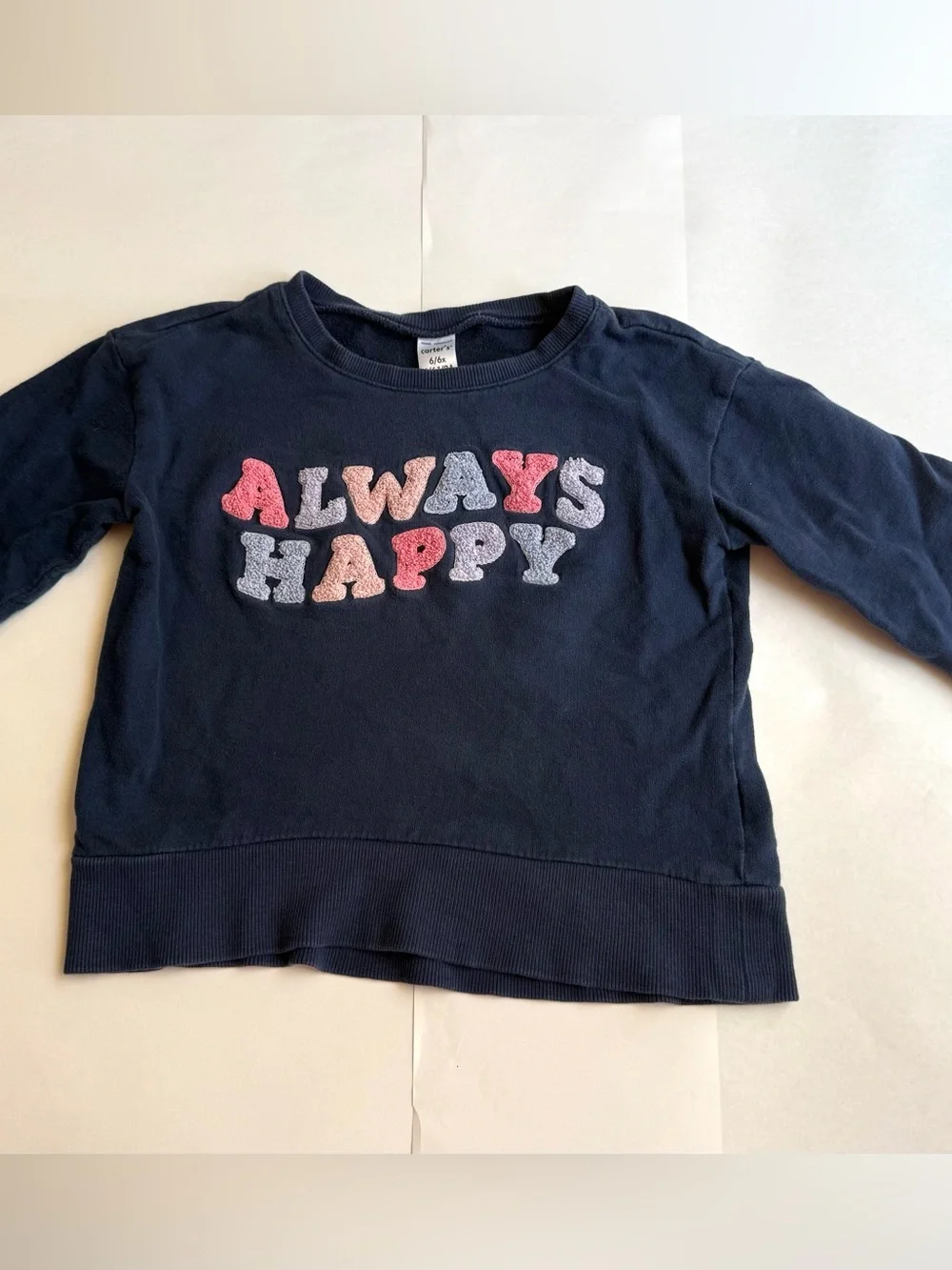 Carter’s Kids Navy 'Always Happy' Crewneck Sweatshirt